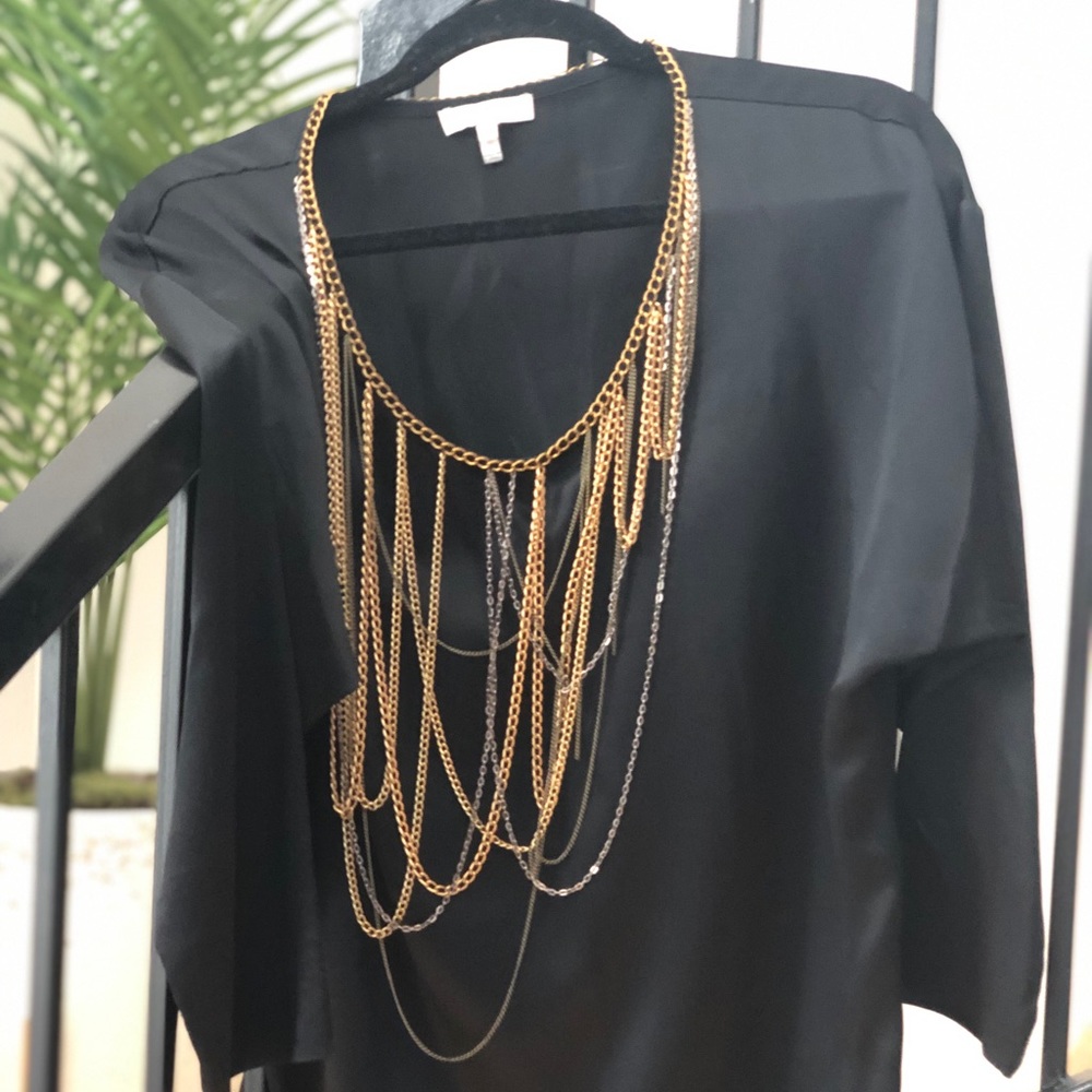 ADAM Lippes chain silk top